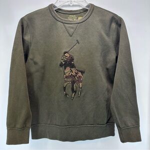 Polo Ralph Lauren Youth Sweatshirt Med 10-12 Big Camo‎ Chenille Pony Crewneck